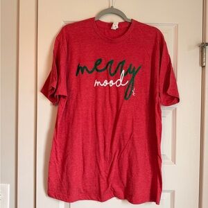 Red 'Merry Mood' T-Shirt XL